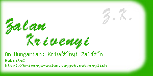 zalan krivenyi business card